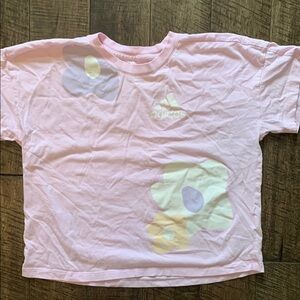 Adidas Pink and White Short Sleeve Tee